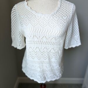 GAP Cream Crochet Knit Blouse